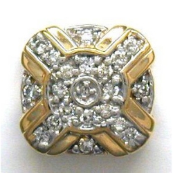 Y1791 14K SLD BACK DIAMOND SLIDE CRISSCROSS PATTERN 